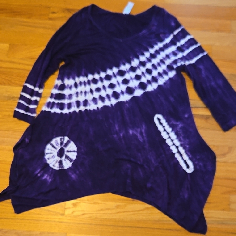 Purple Tie-Dye Tunic Top